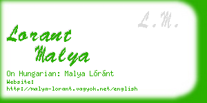 lorant malya business card